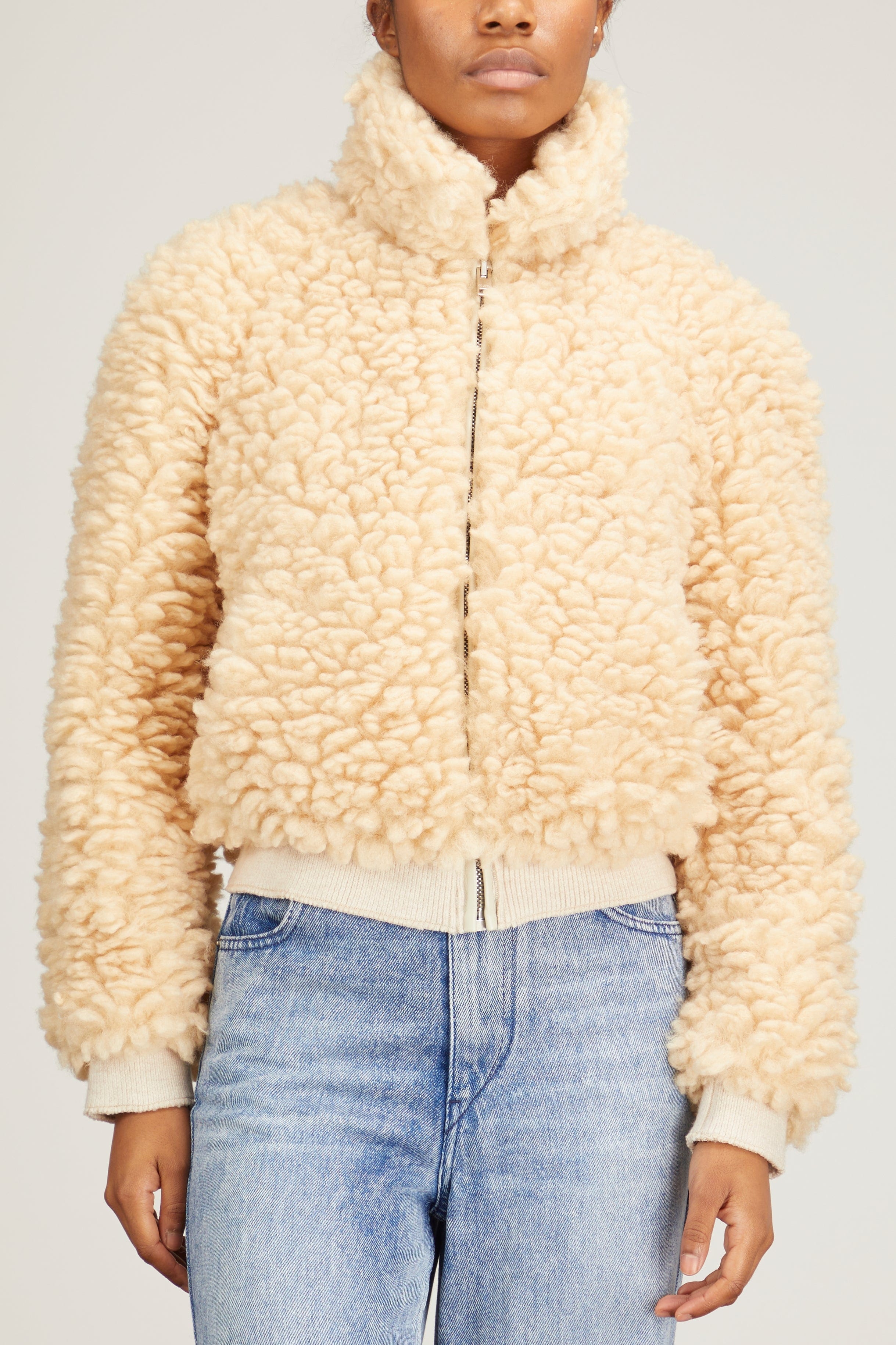 Salvia Curly Coat in Beige - 3