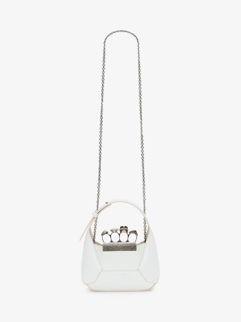 Alexander McQueen Women's The Jewelled Hobo Mini Bag in Ivory outlook