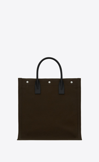 SAINT LAURENT rive gauche north/south tote bag in printed canvas and leather outlook