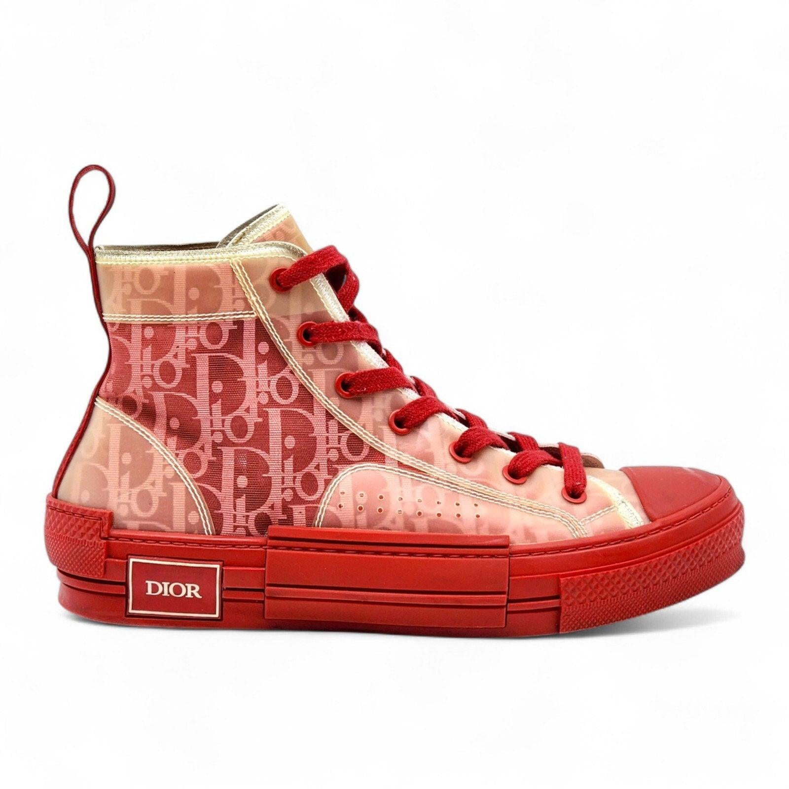 Christian Dior B23 High-Top Oblique Sneakers Bordeaux/Rouge EU 39 US 8.5 - used - 2