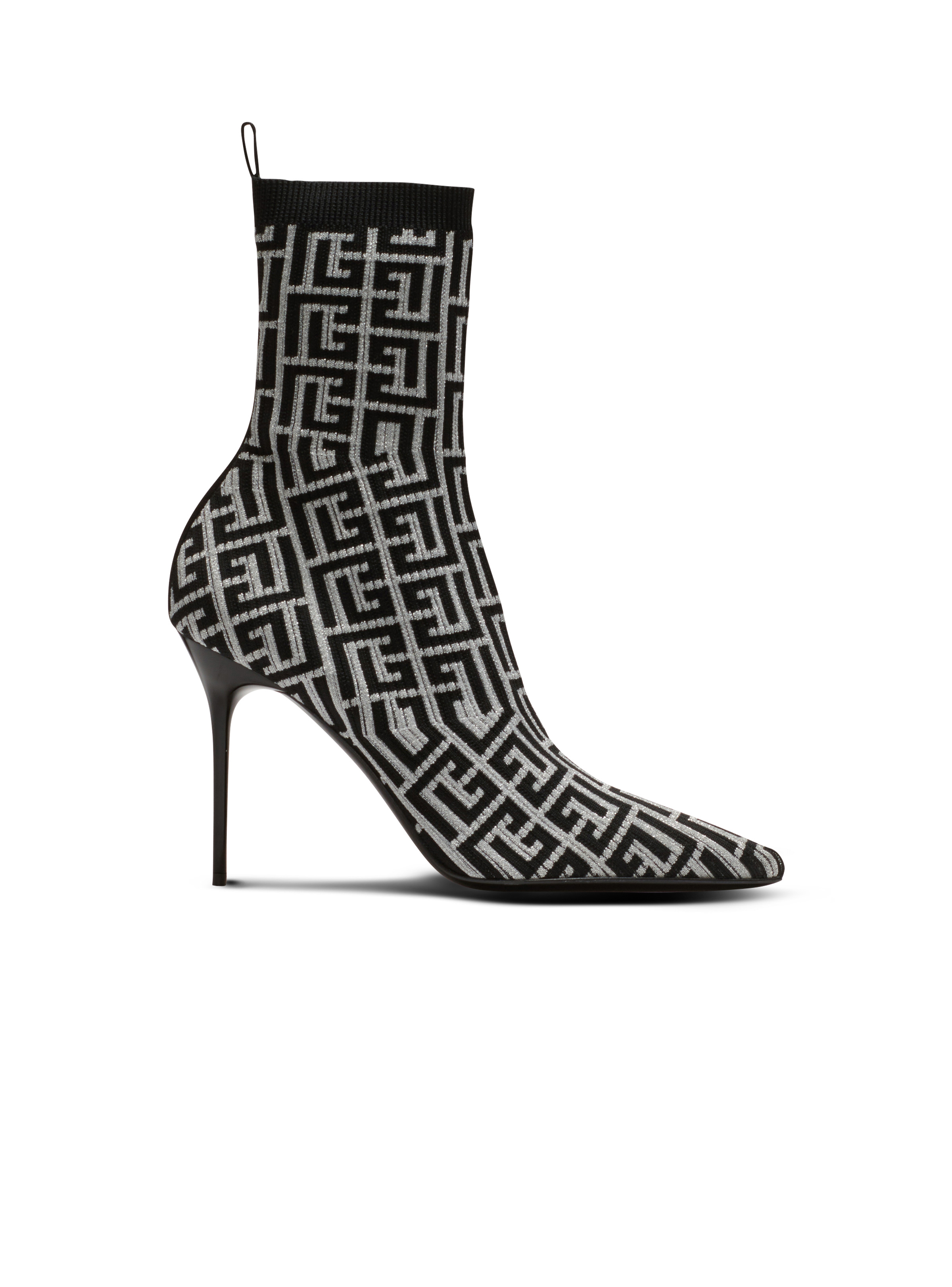 Skye stretch knit ankle boots with Balmain monogram - 1