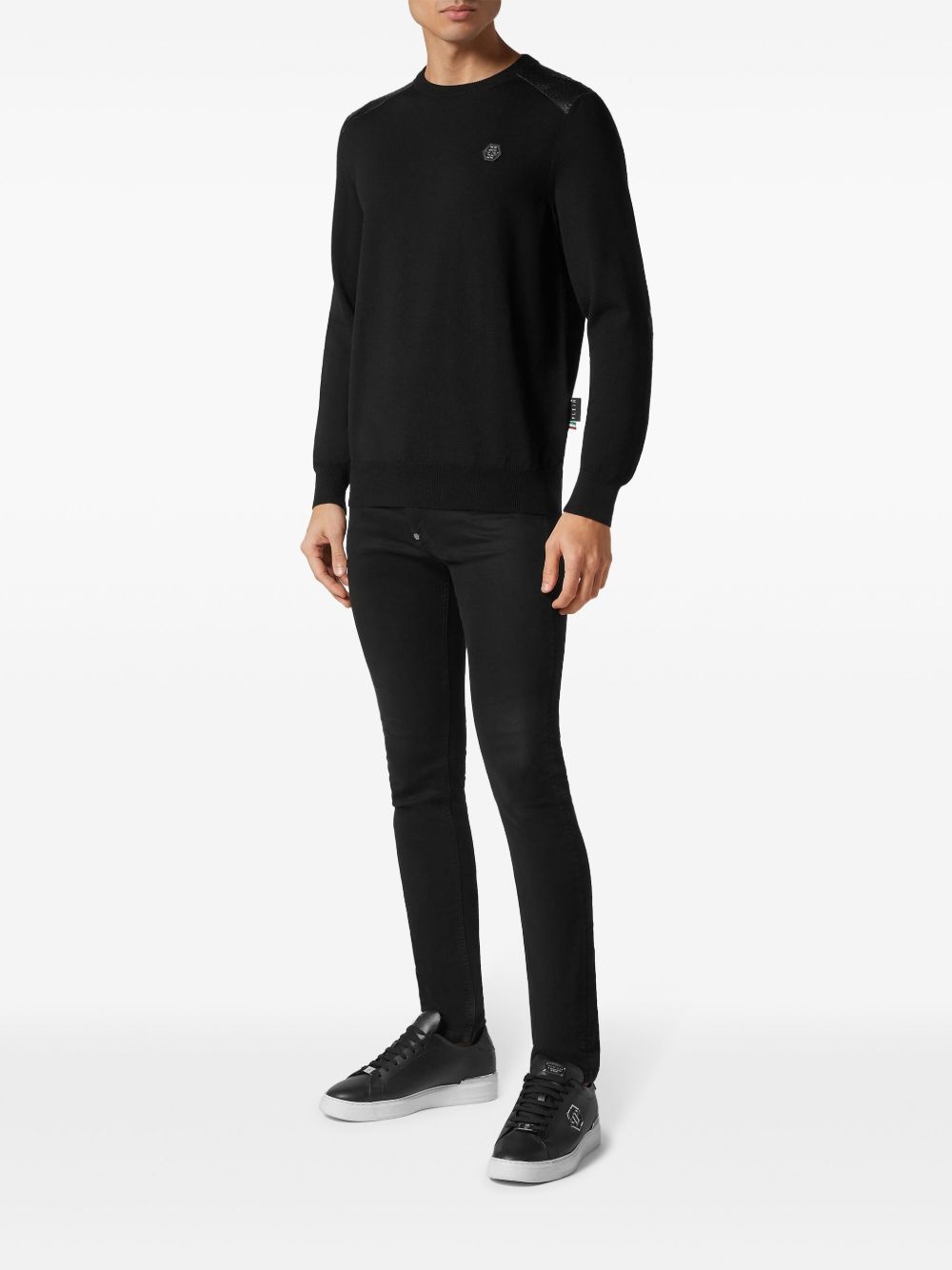 elbow-patch merino wool jumper - 2
