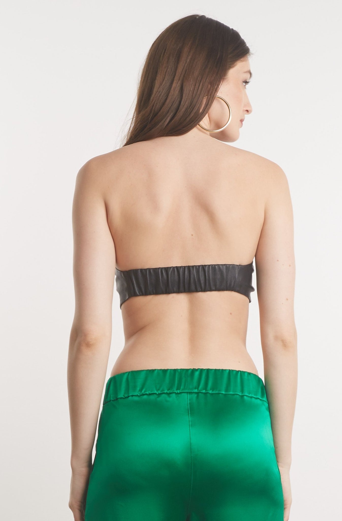 BLACK LEATHER BANDEAU - 7