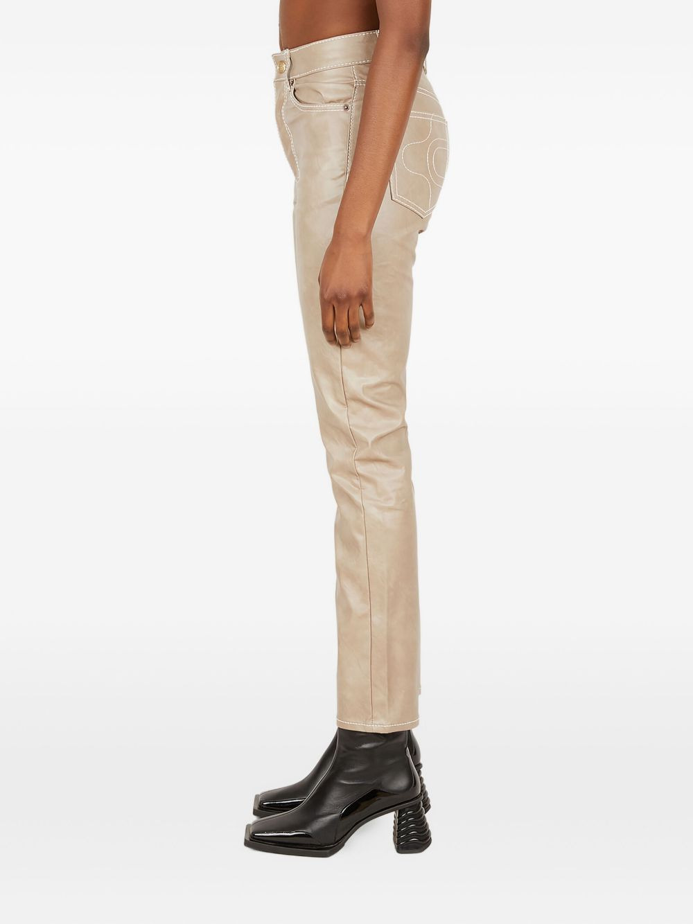 shiny cropped trousers - 3