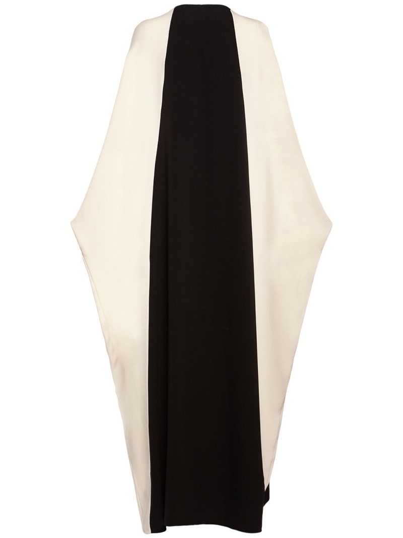 Silk georgette bat sleeve long dress - 5