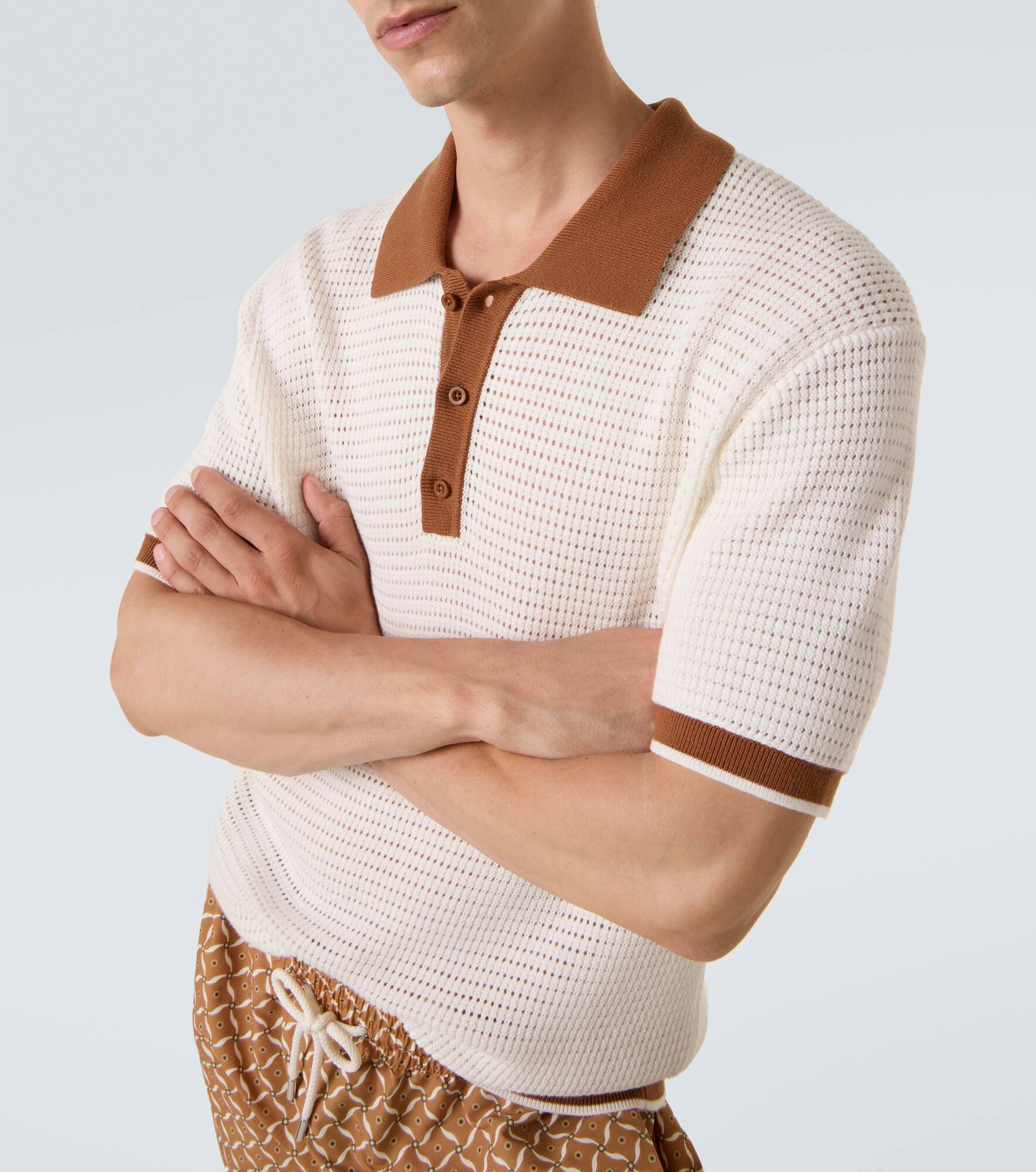 Vidal pointelle cotton polo shirt - 6