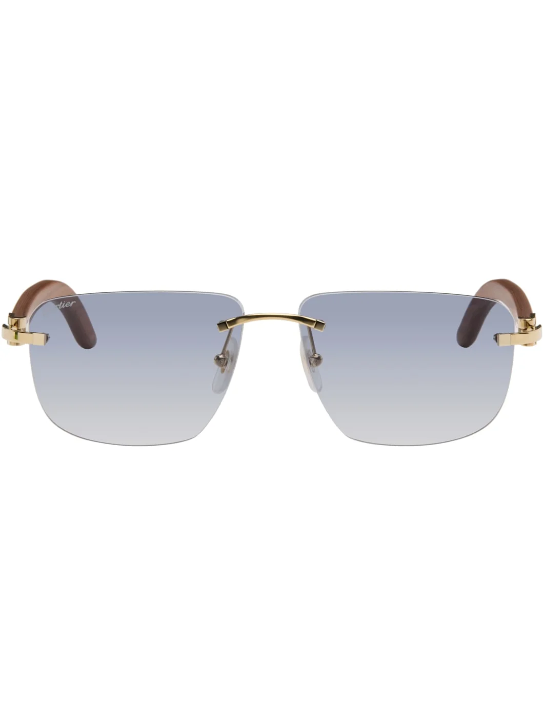 Gold 'C Allongé de Cartier' Sunglasses - 1