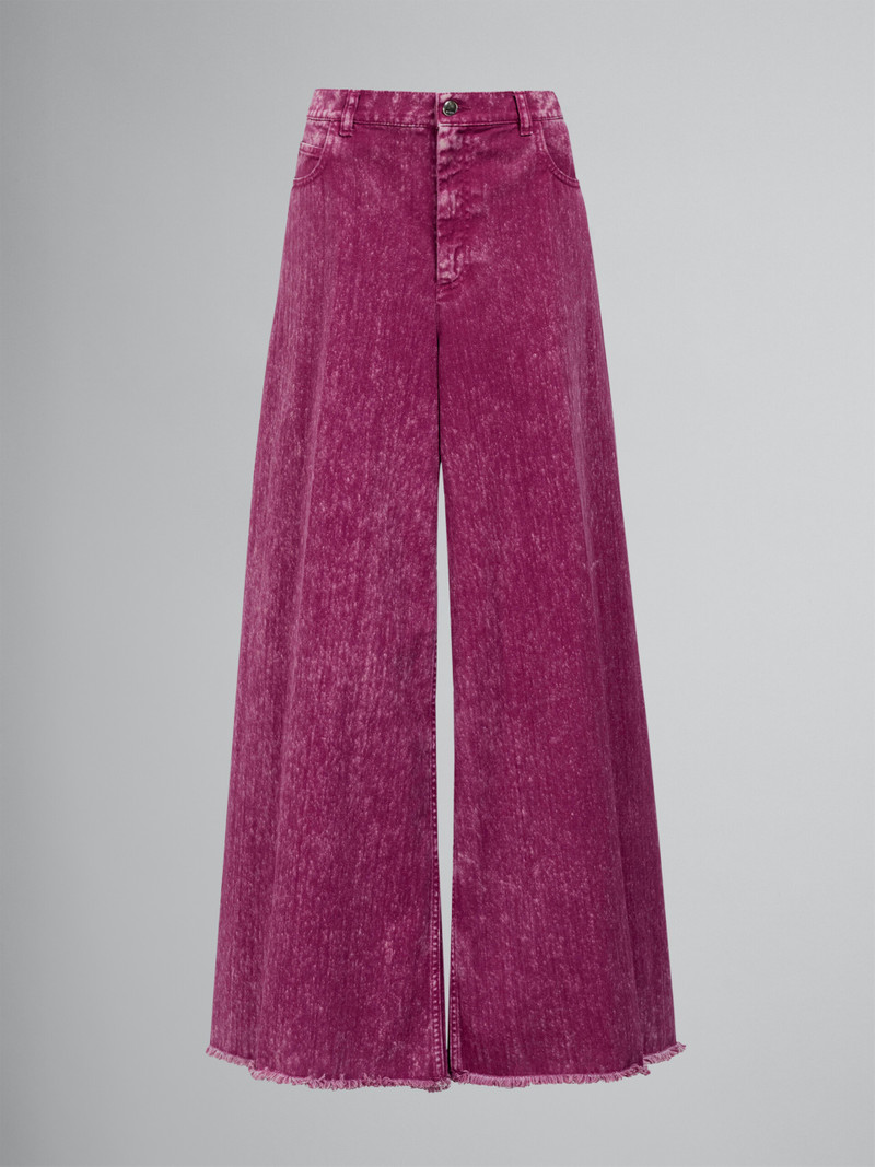 PINK DENIM WIDE-LEG TROUSERS - 1