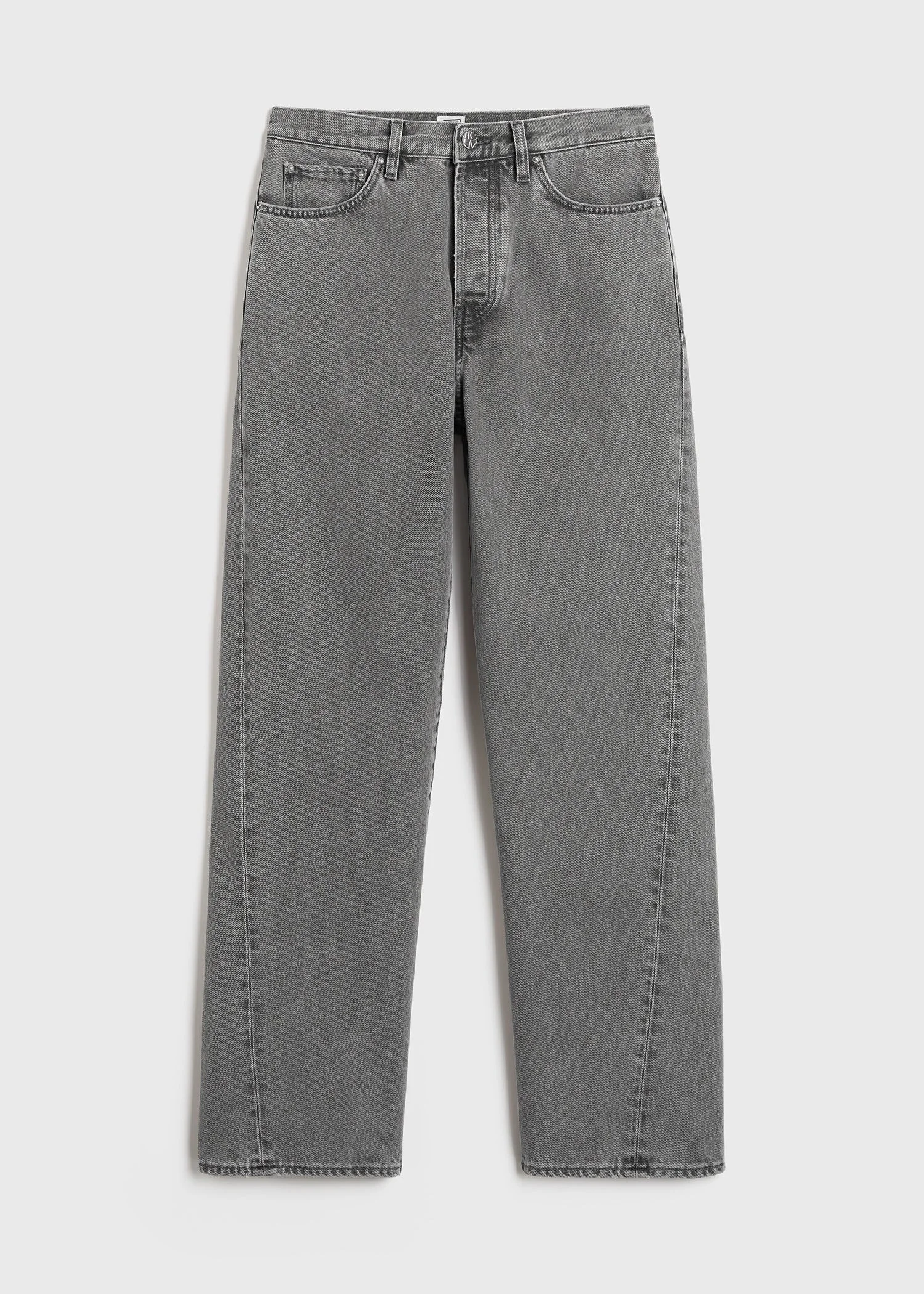 Twisted seam denim full length mid grey - 1