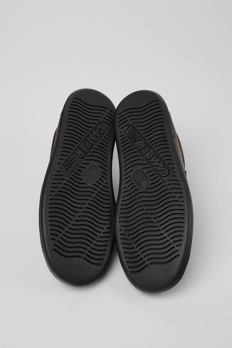 Brown Leather Sneakers for Men. 5