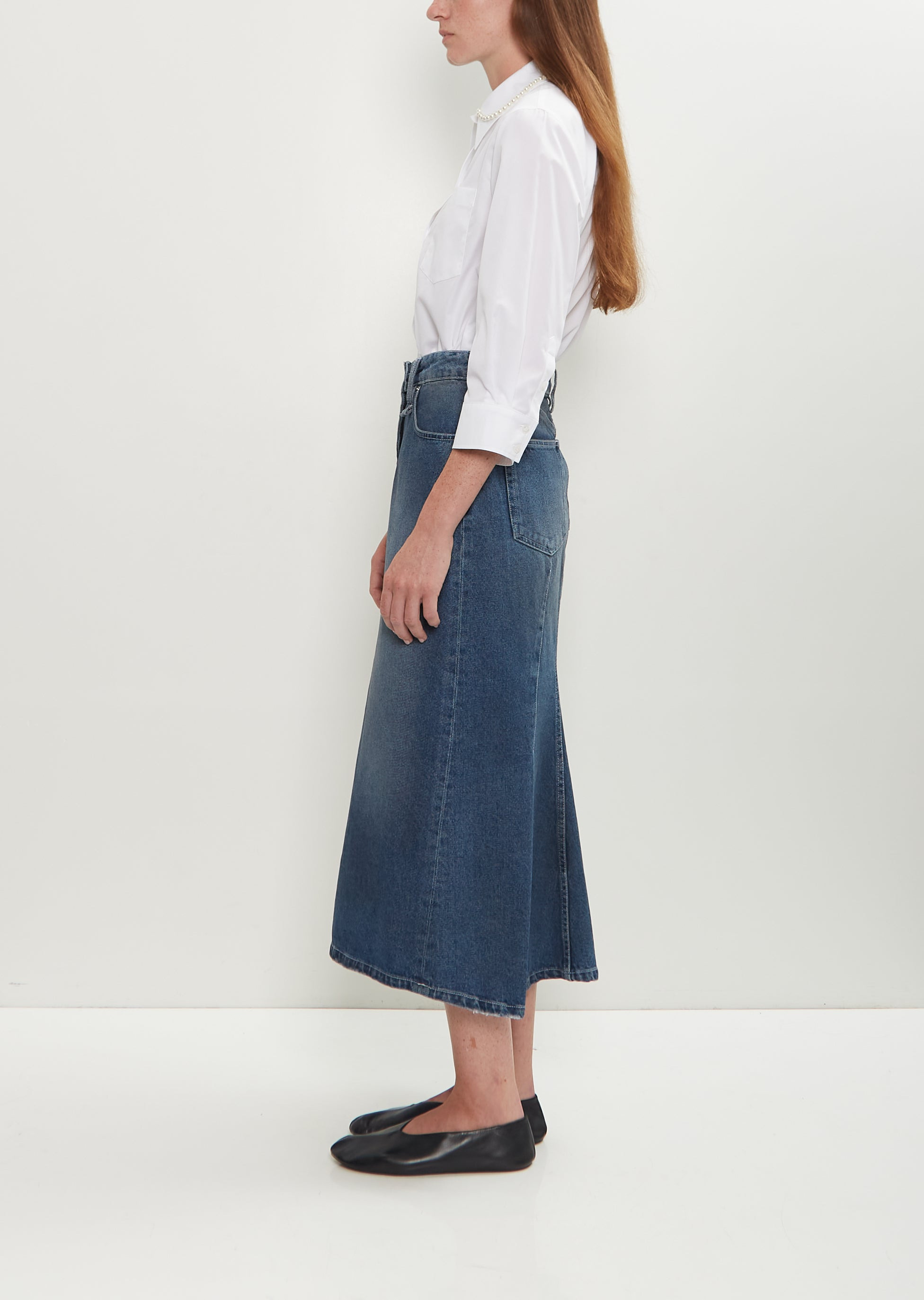 Embellished Denim Flare Skirt - 2