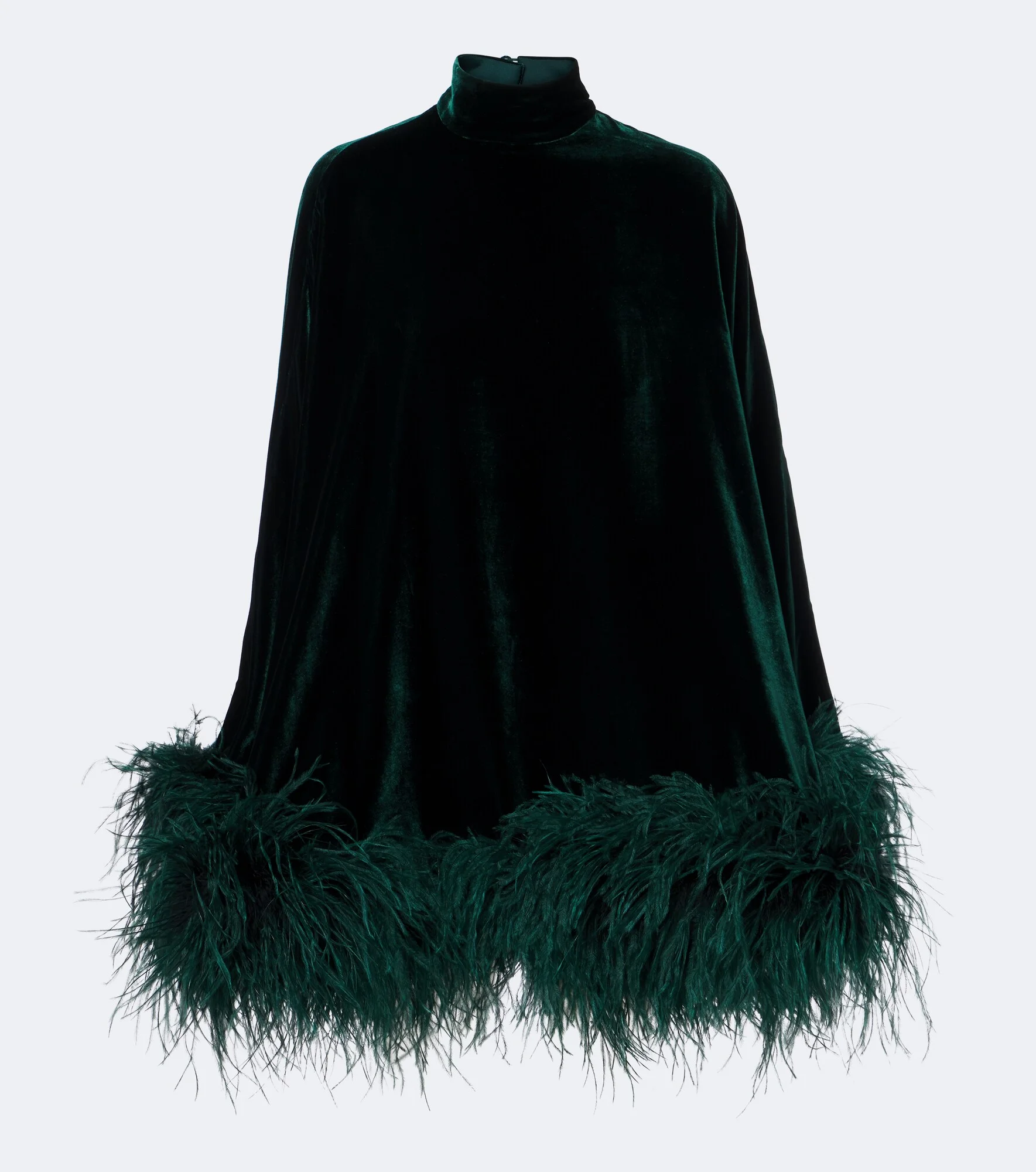 Vegas feather-trimmed velvet kaftan - 1