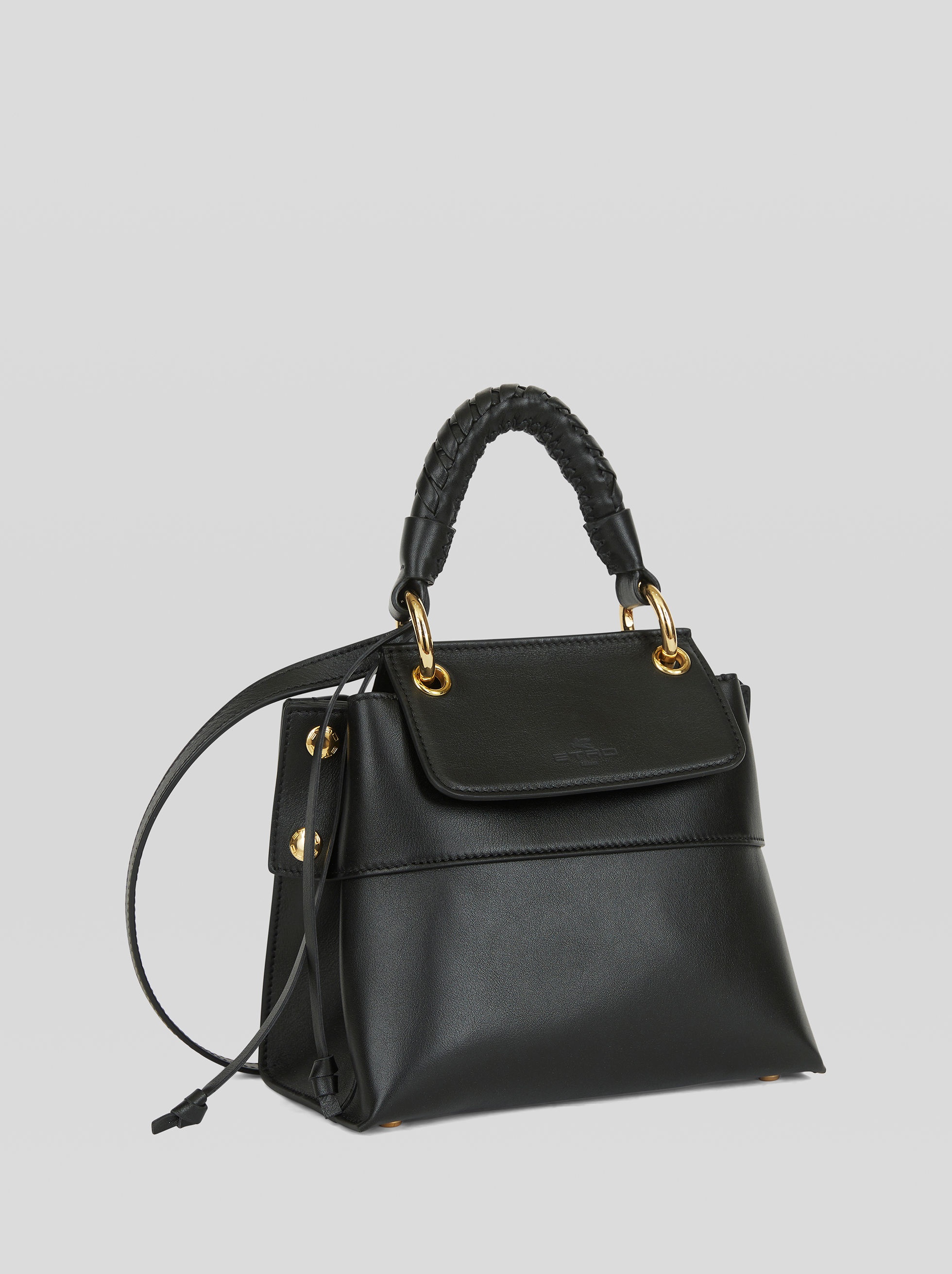 MINI BLACK LEATHER HANDBAG - 5