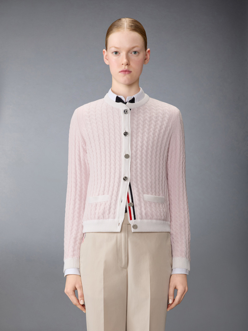 Thom Browne CASHMERE BABY CABLE STITCH CARDIGAN outlook