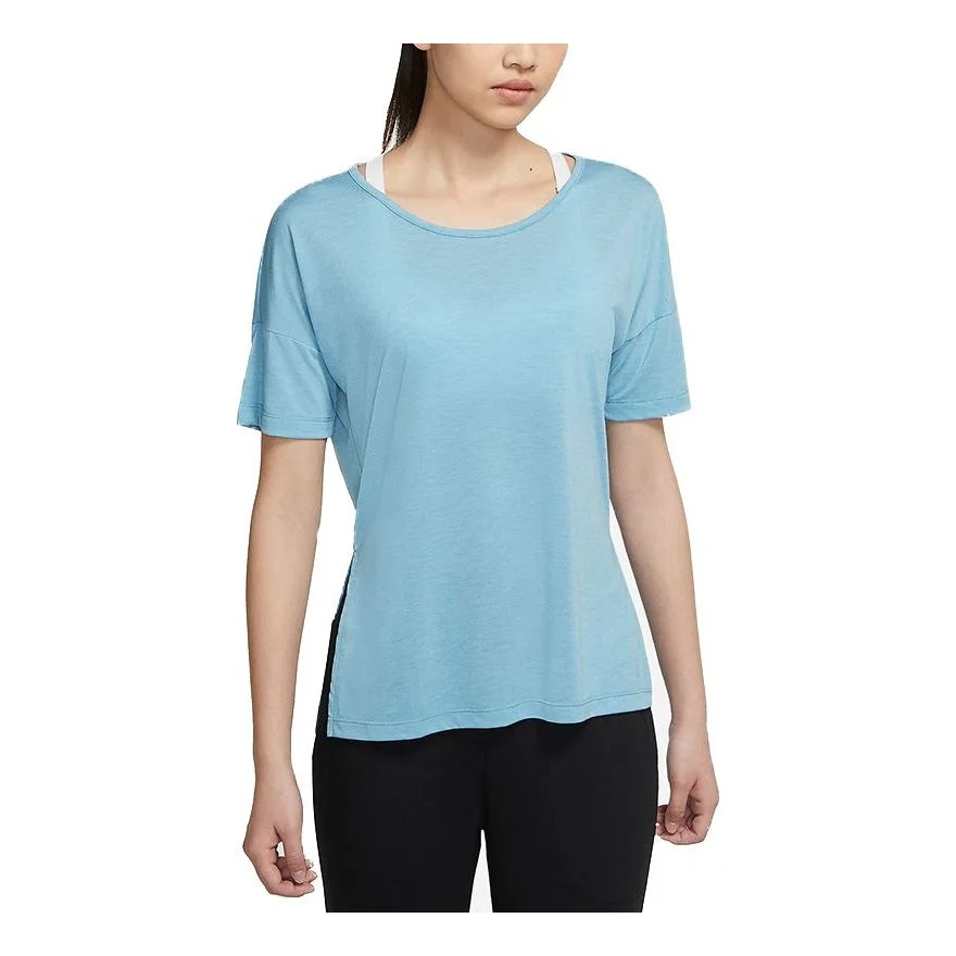 (WMNS) Nike AS W NY DF LAYER SS Top CERULEAN CJ9327-424 - 1