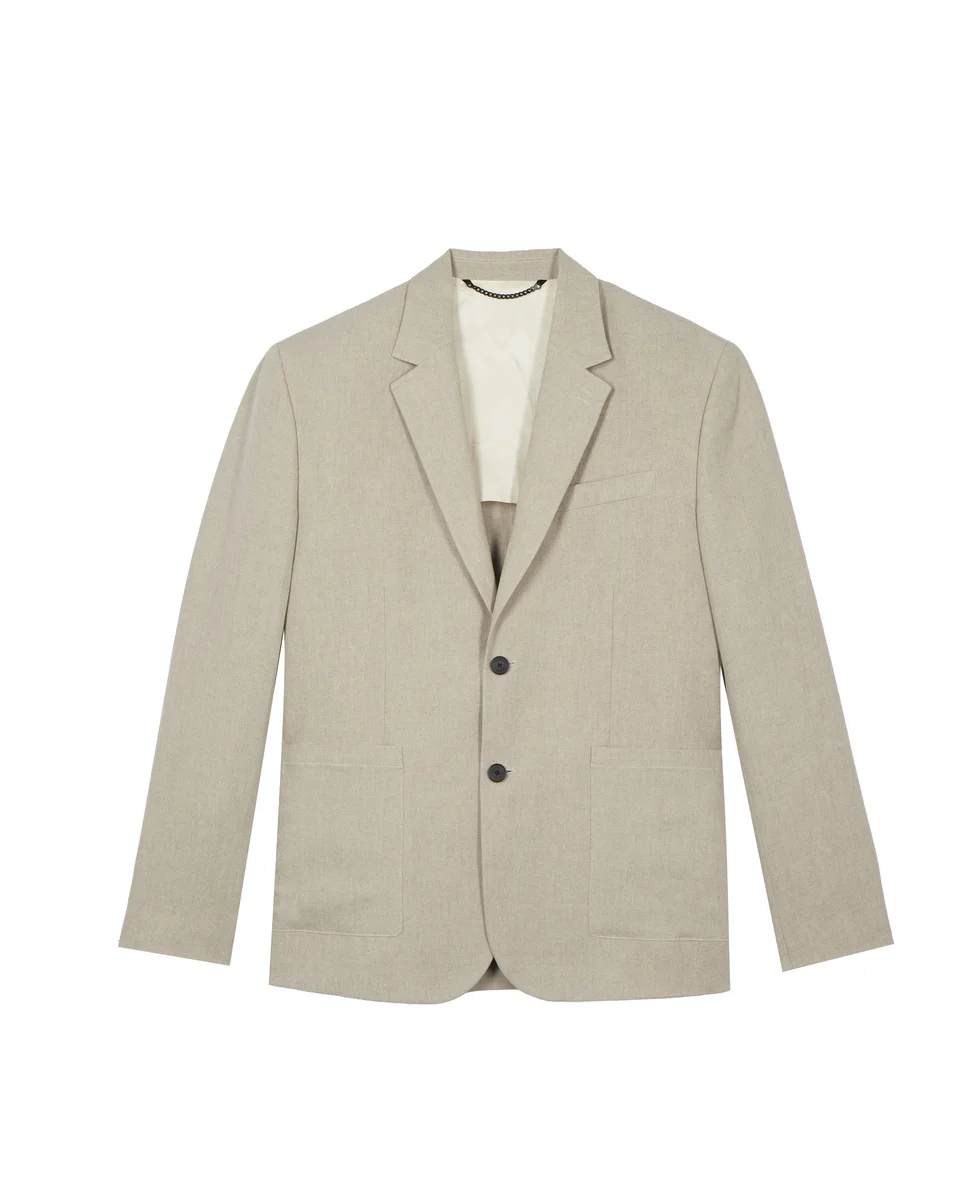 BEIGE LINEN SUIT JACKET - 1