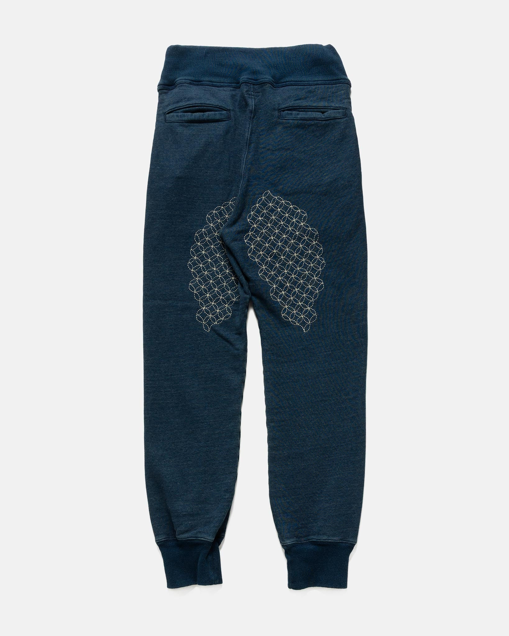 IDG Fleecy Knit SWT Pants (FUROSHIKI Embroidery) Indigo - 5