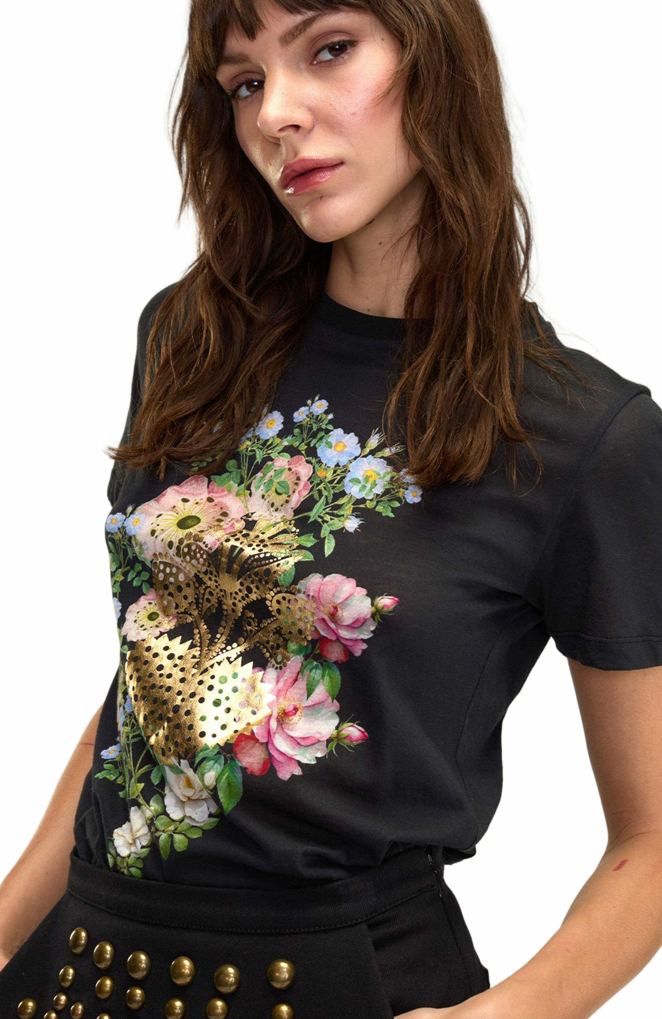 Cynthia Rowley Heart of Gold Tee in Black at Nordstrom - 5