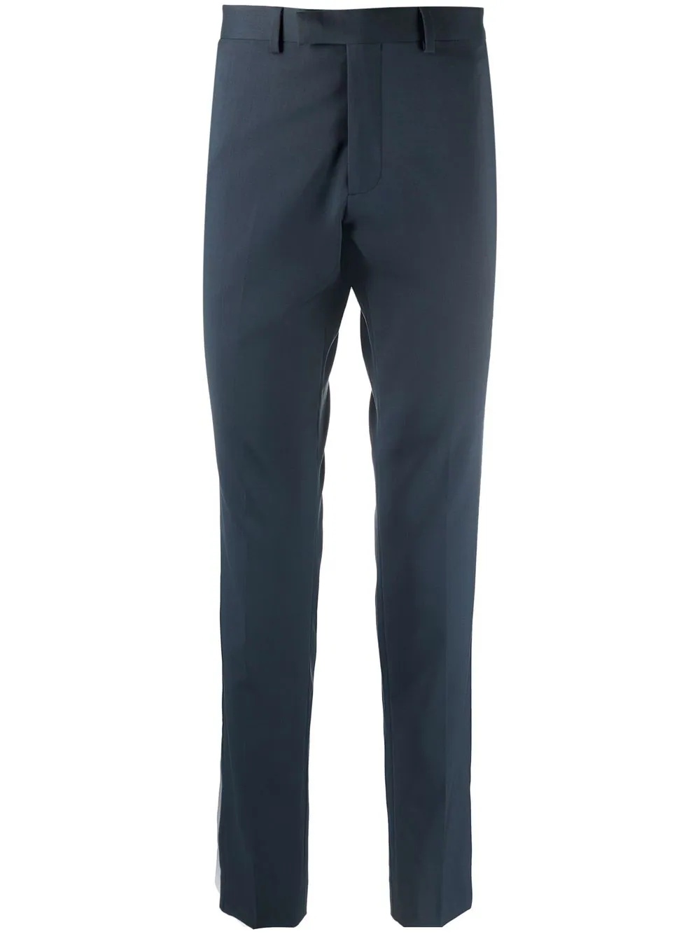 slim-cut petrol tailored trousers - 1