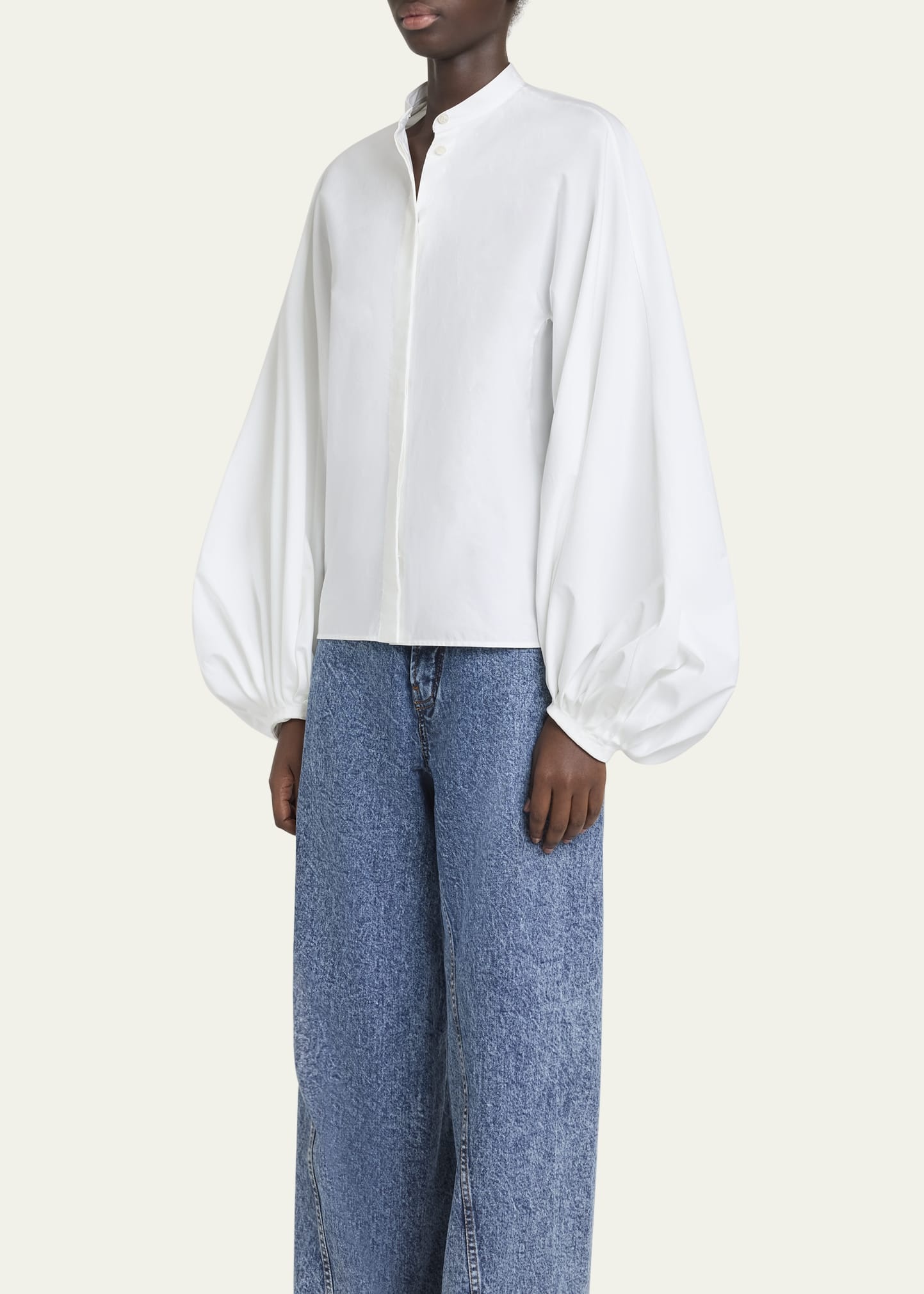 Puff Sleeve Button Down Blouse - 4