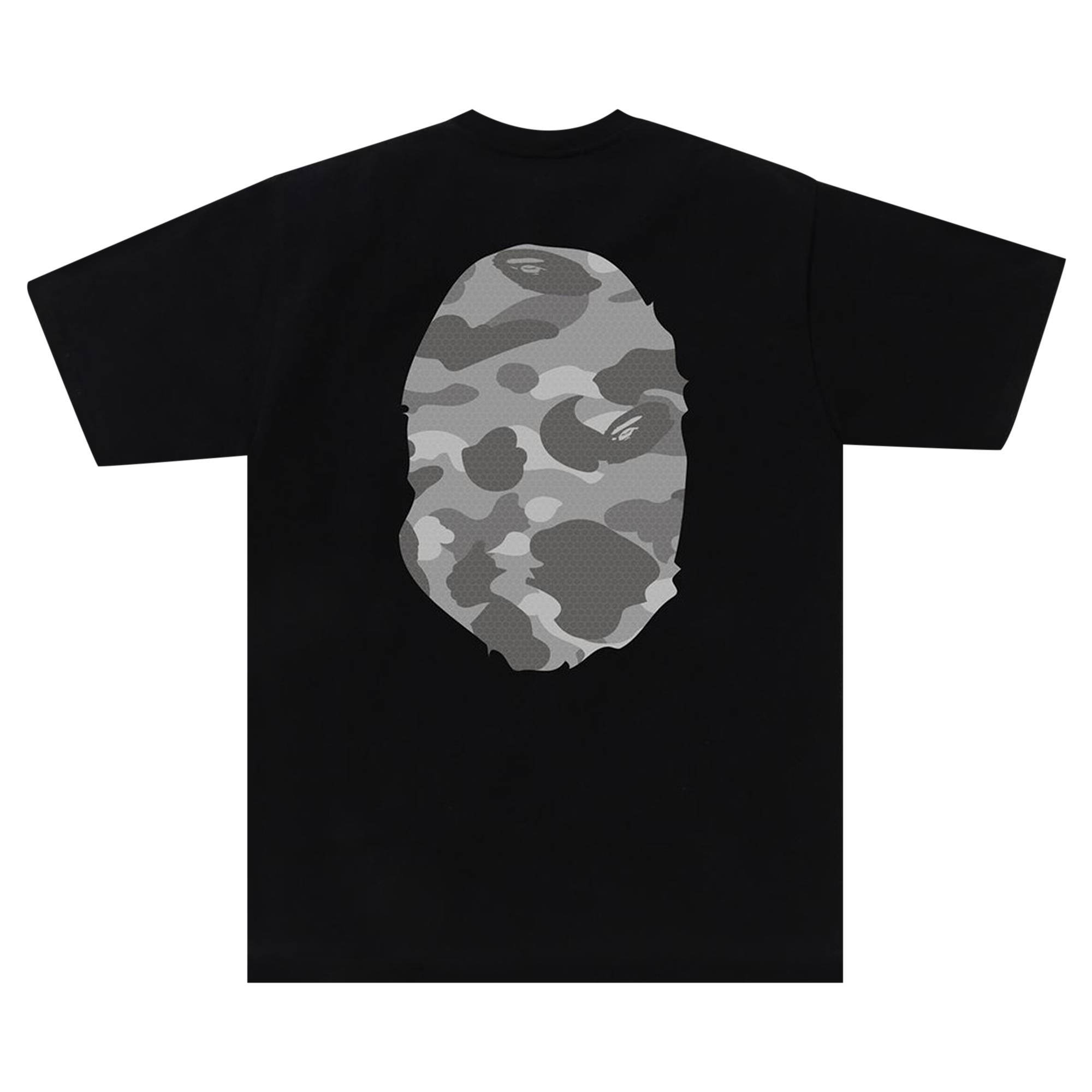 BAPE Honeycomb Camo Big Ape Head Tee 'Black/Grey' - 2