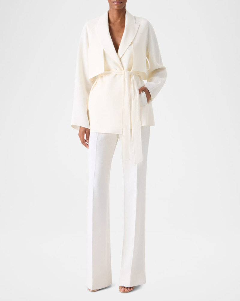 AKRIS Duo Convertible Linen-Wool Coat outlook