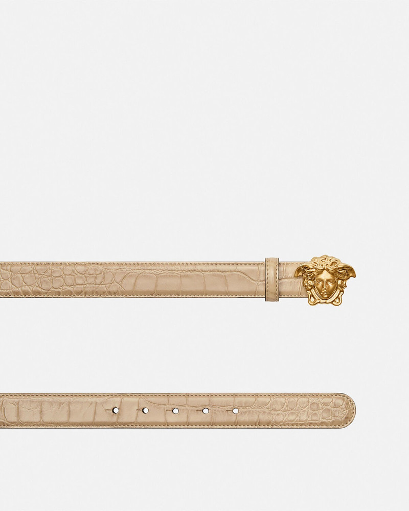 VERSACE La Medusa Croc-Effect Leather Belt 3 cm outlook