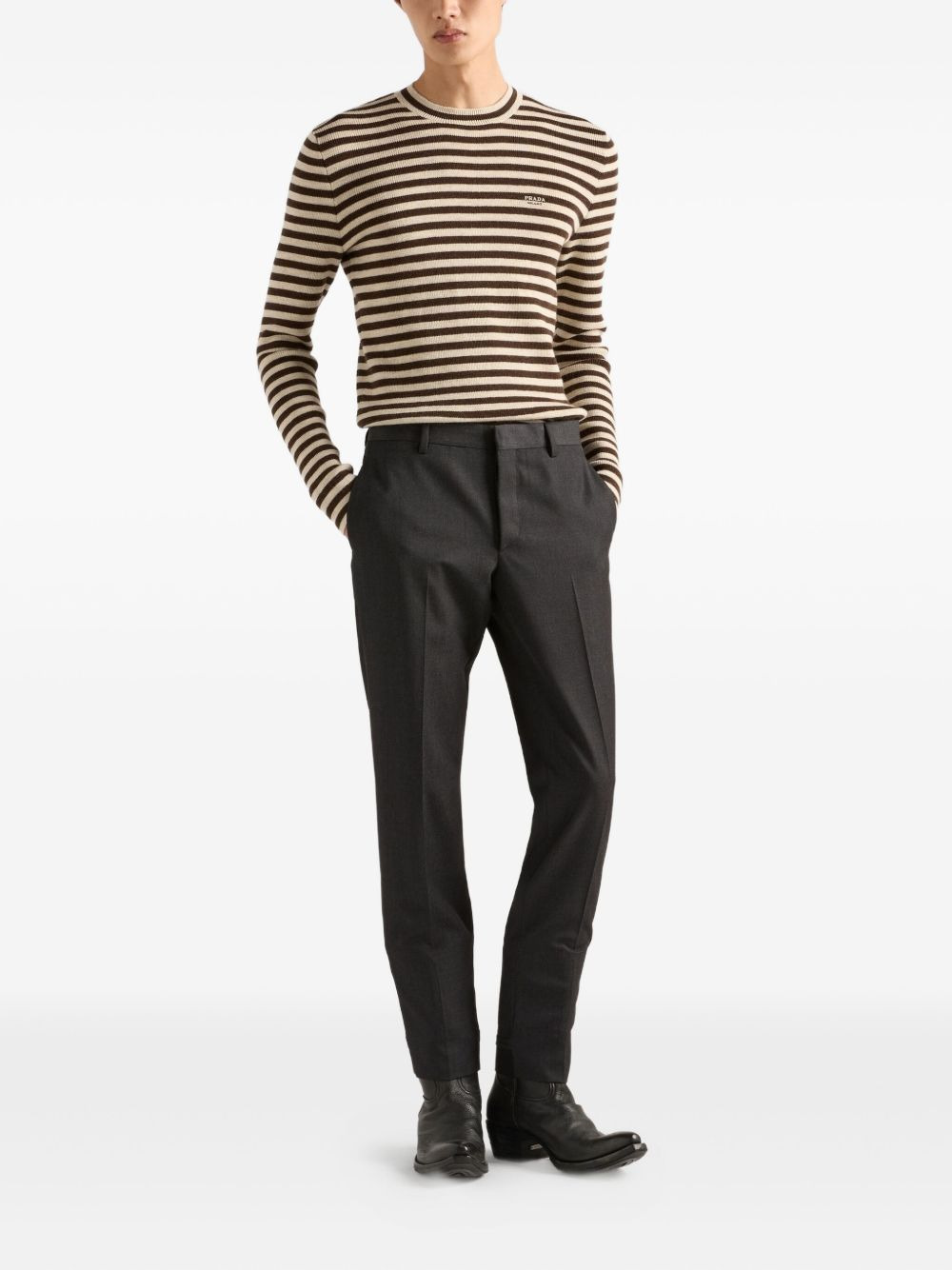 pressed-crease wool trousers - 2