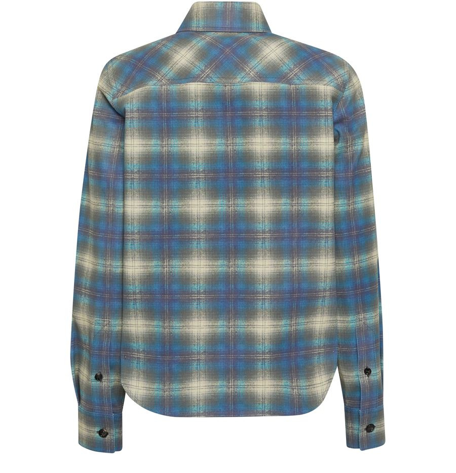 Flannel-Printed Leather Shirt - 3