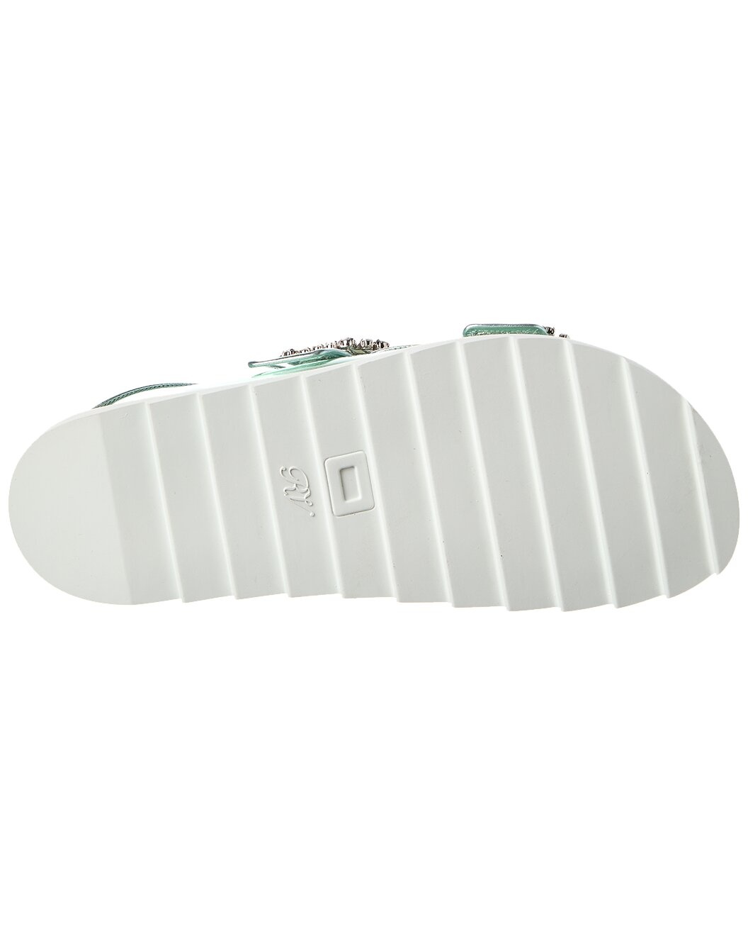 Roger Vivier Viv Strass Buckle Vinyl & Leather Slide - 4