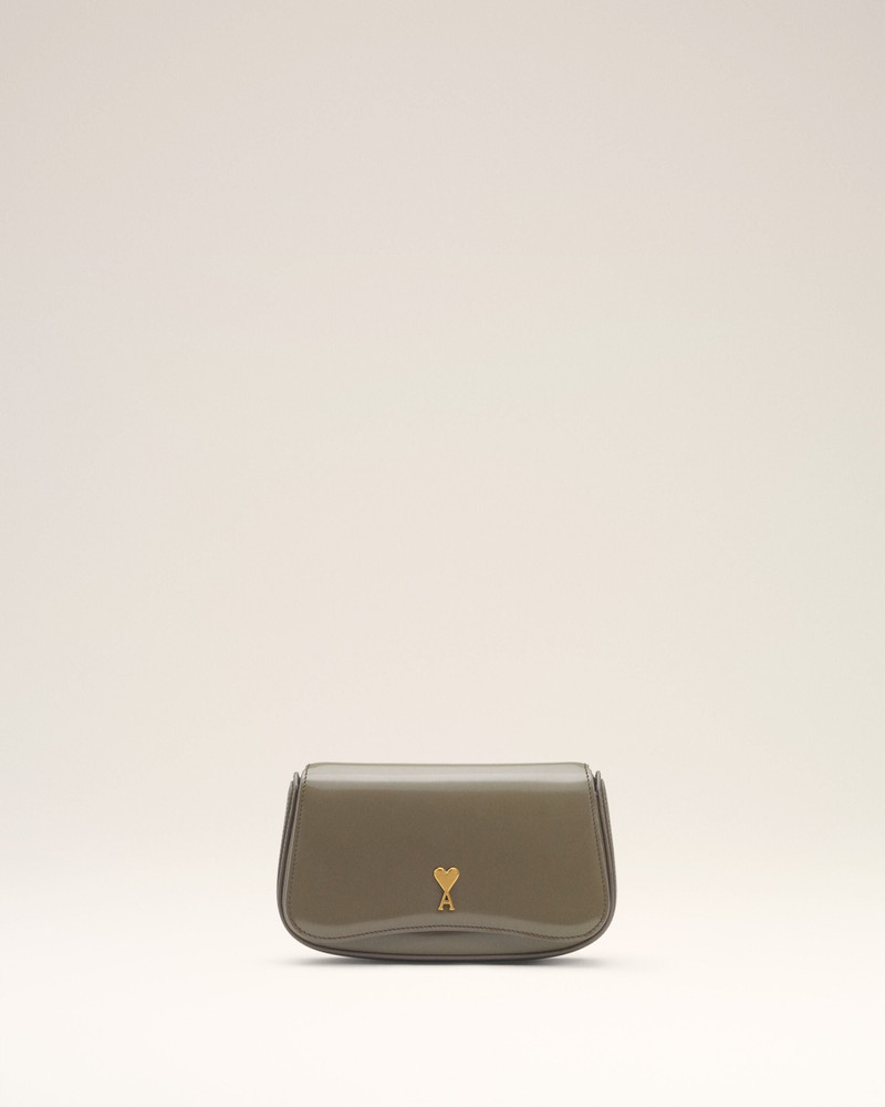 GREY GLAZED LEATHER SMALL CROSSBODY PARIS PARIS BAG 1