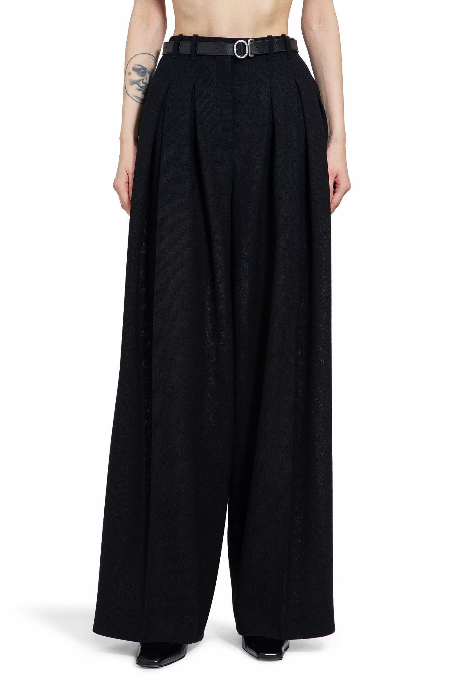 JIL SANDER WOMAN BLACK TROUSERS - 1