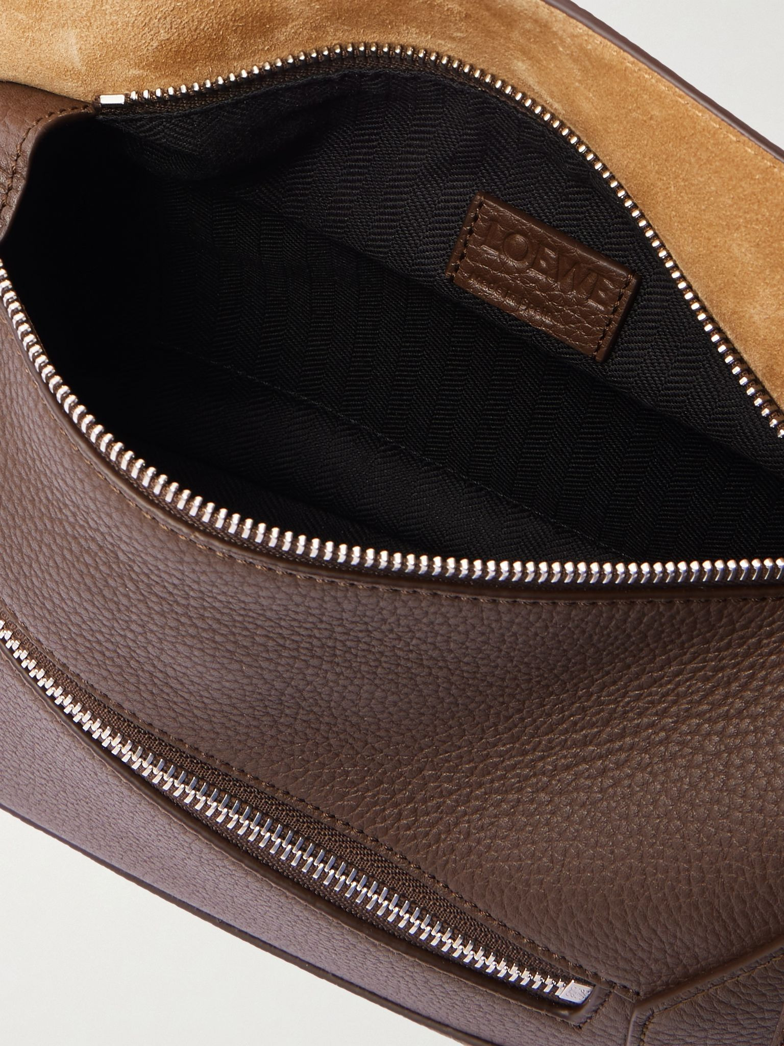 Puzzle Edge Small Full-Grain Leather Belt Bag Dark brown - 5