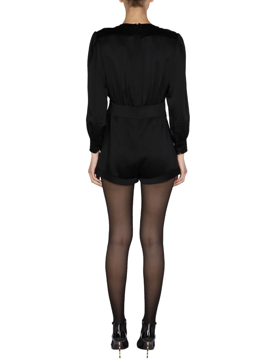 Saint Laurent Women V-Neck Jumpsuit - 3
