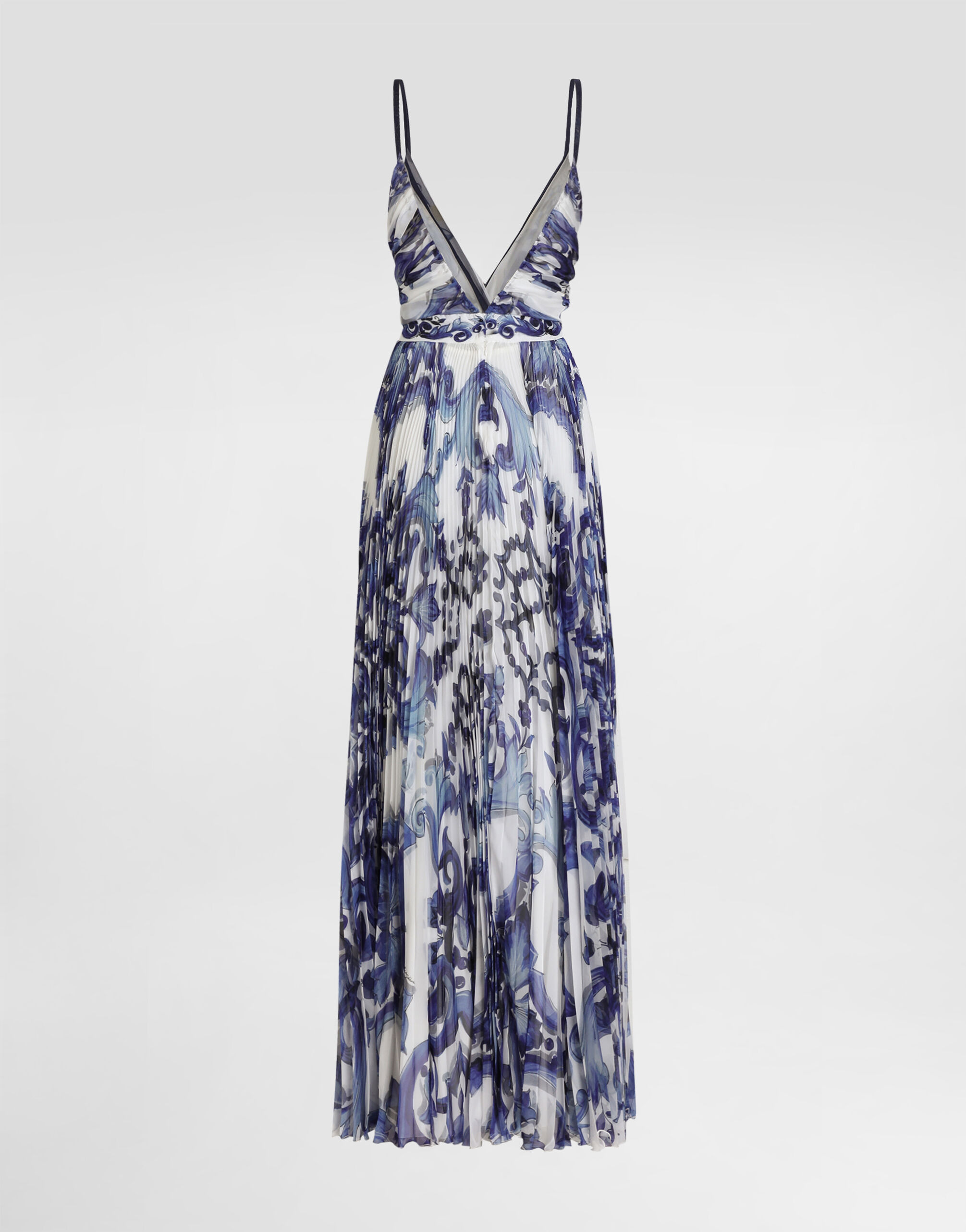 Majolica-print chiffon dress - 8