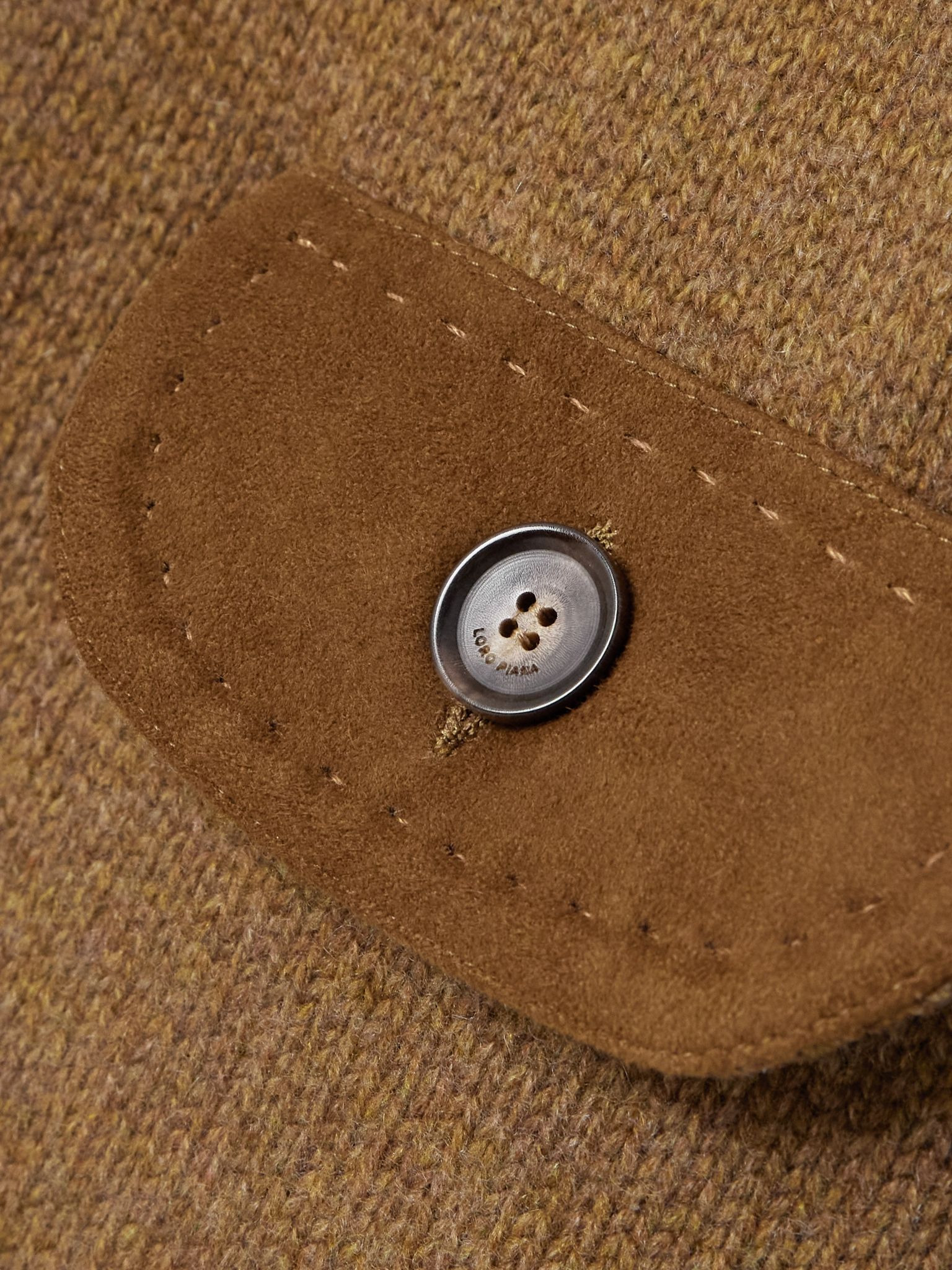 Parksville suede-trimmed cashmere cardigan Camel - 4