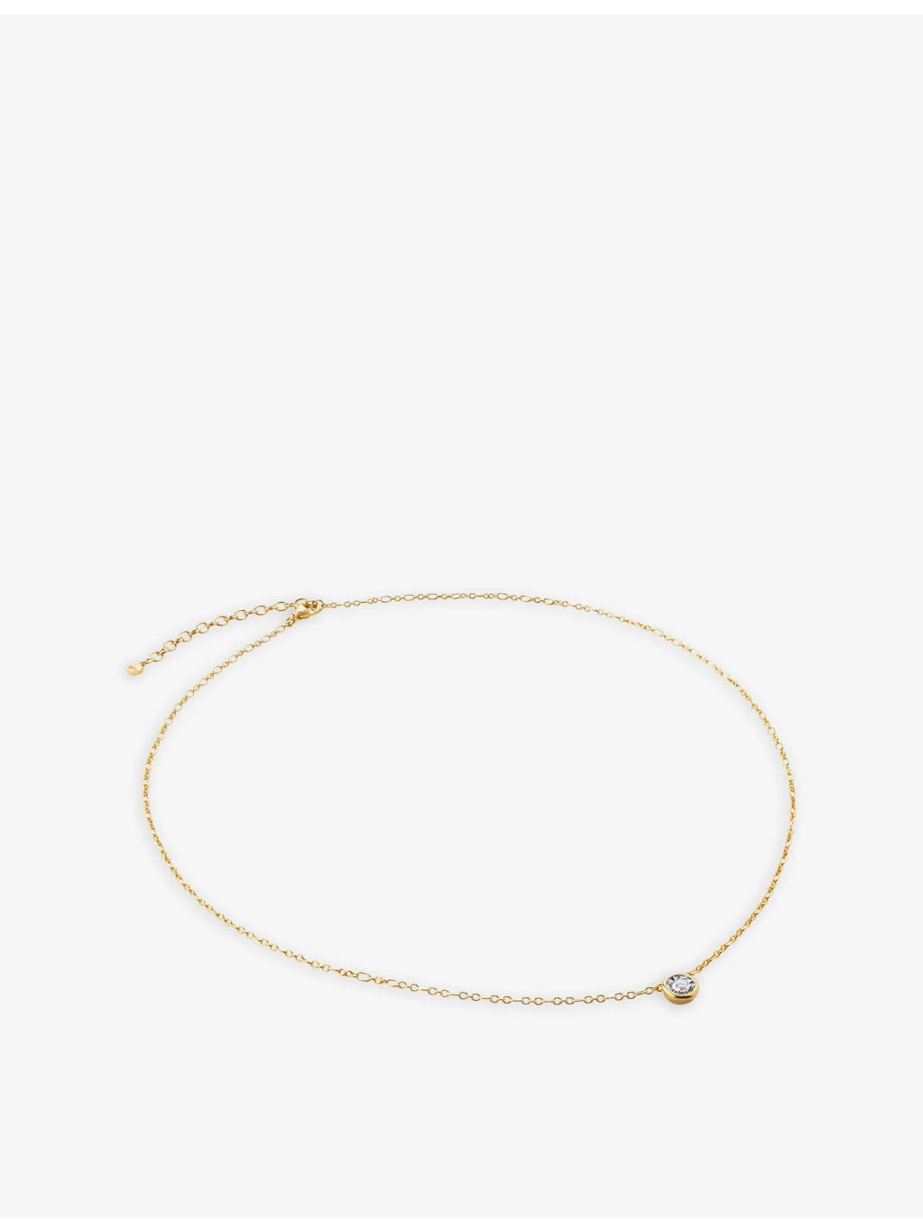 Essentials Large 18ct Yellow Gold-Plated Vermeil Sterling-Silver And 0.073ct Lab-Grown Diamond Neckl - 1