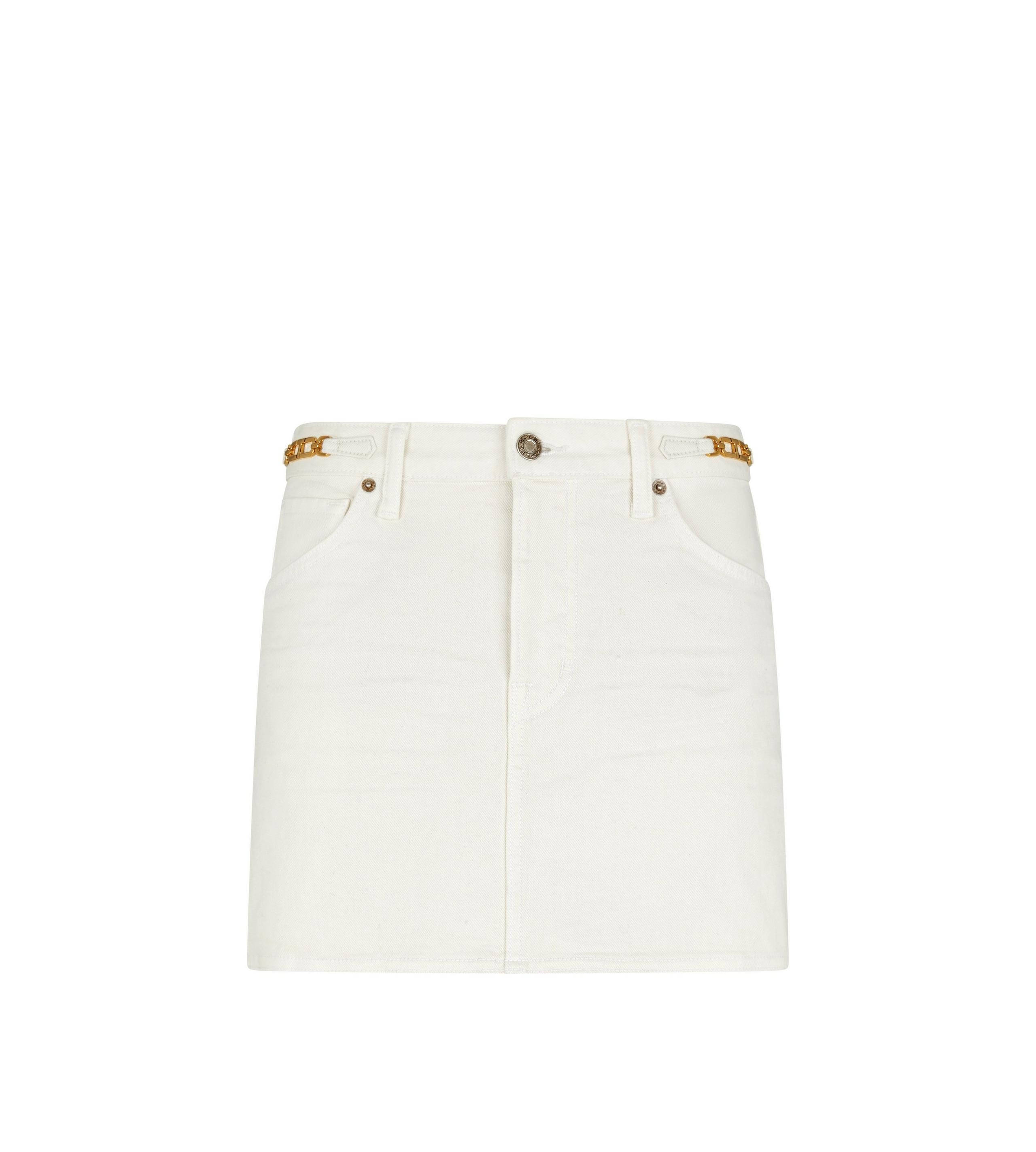 STRETCH TWILL DENIM MINI SKIRT - 1