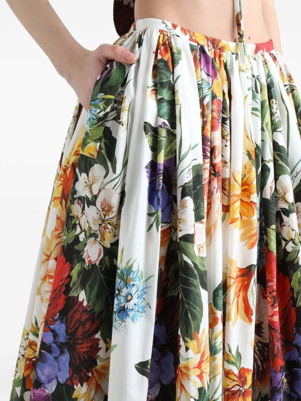 Dolce & Gabbana Flower print cotton midi skirt - 4