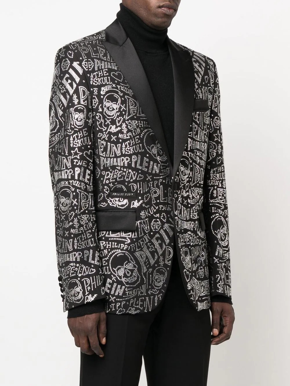logo-embellished single-breasted blazer - 3