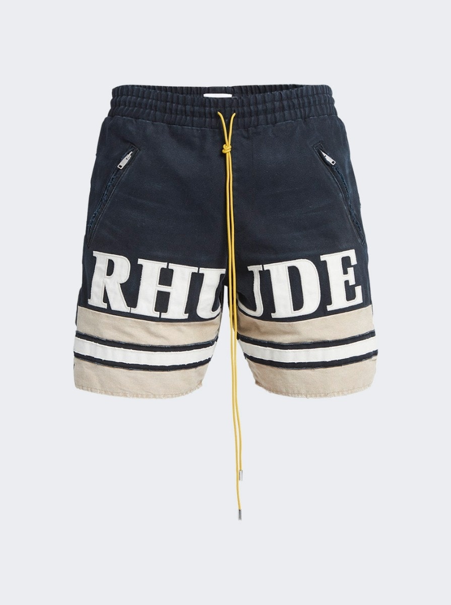 Embroidered Logo Short Black And Khaki - 1