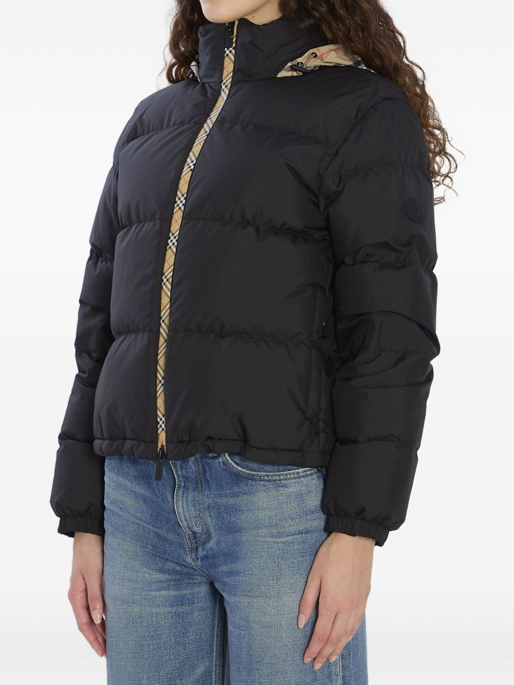 concealed-hood puffer jacket - 4