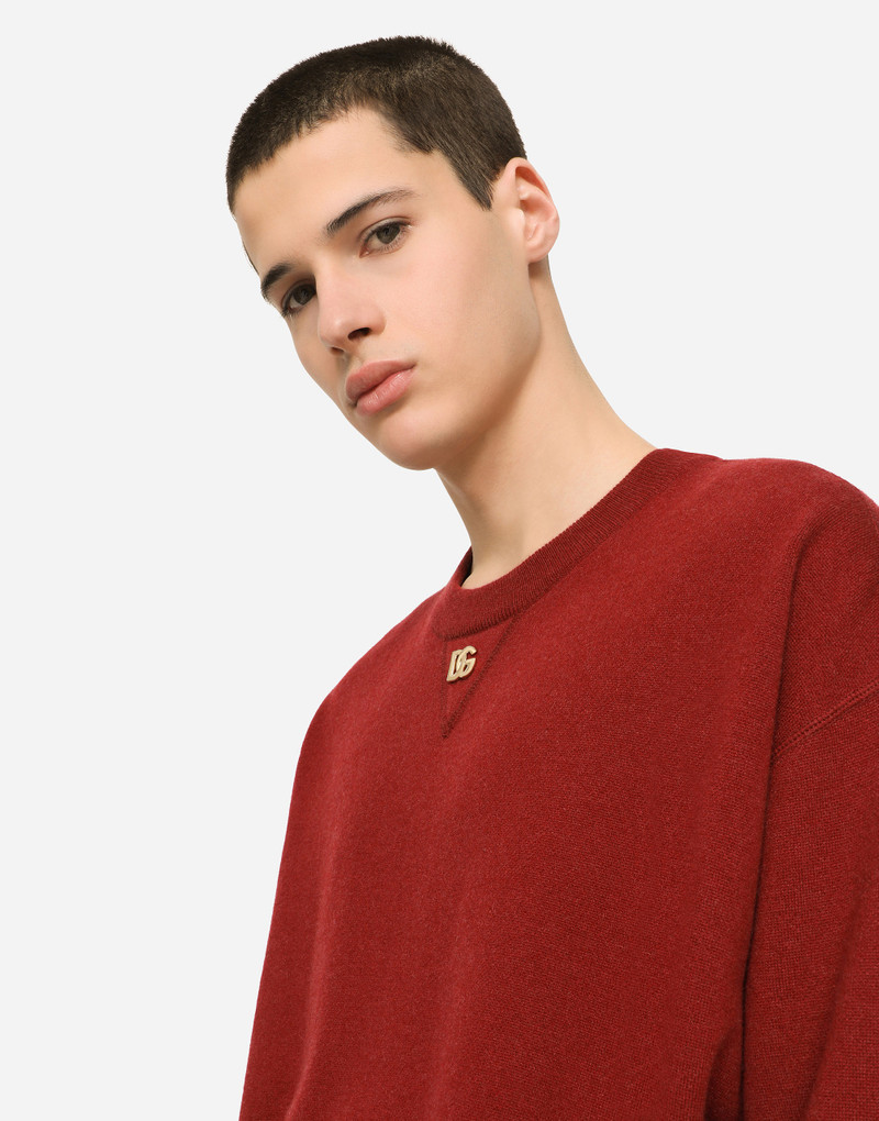 Dolce & Gabbana Cashmere round-neck sweater with DG logo outlook