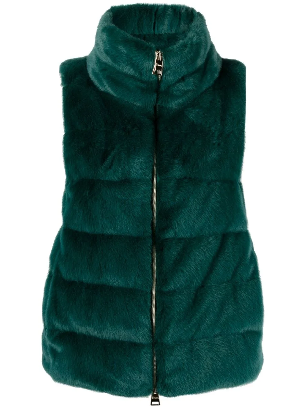brushed-effect high-neck gilet - 1