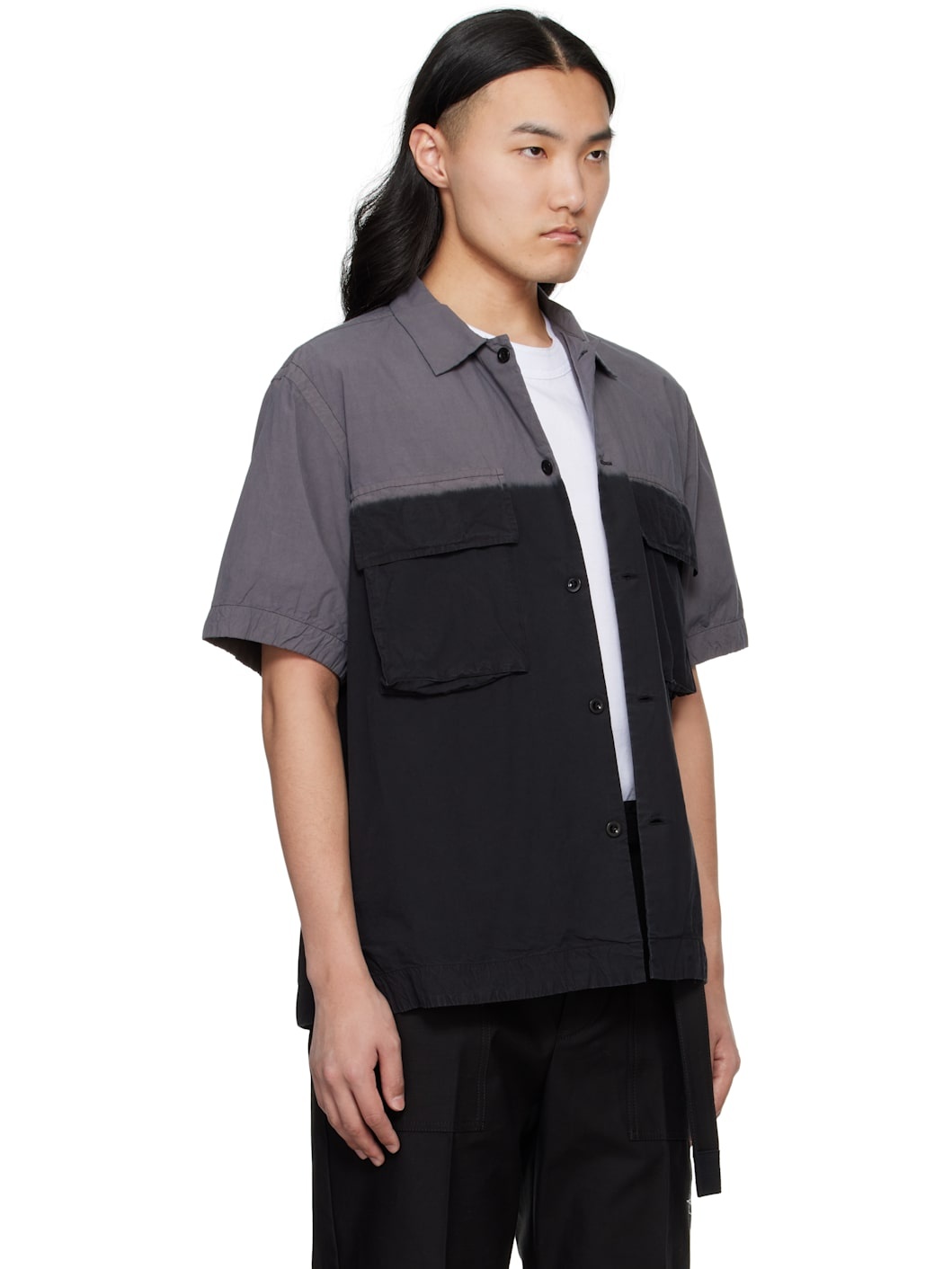 Black & Gray Garment Dye Shirt - 2