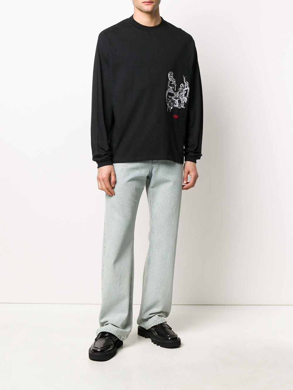 embroidered long-sleeve sweatshirt - 2
