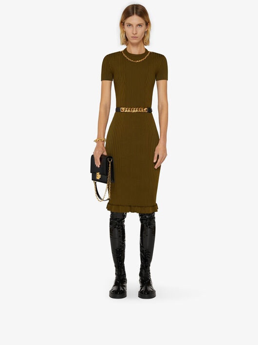 DRESS IN RIBBED KNIT WITH CHAIN - 2