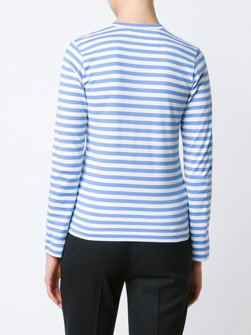 heart logo striped T-shirt 5