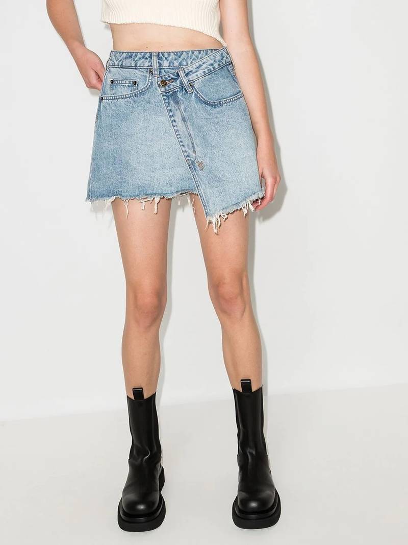 Ksubi Rap asymmetric denim mini skirt outlook