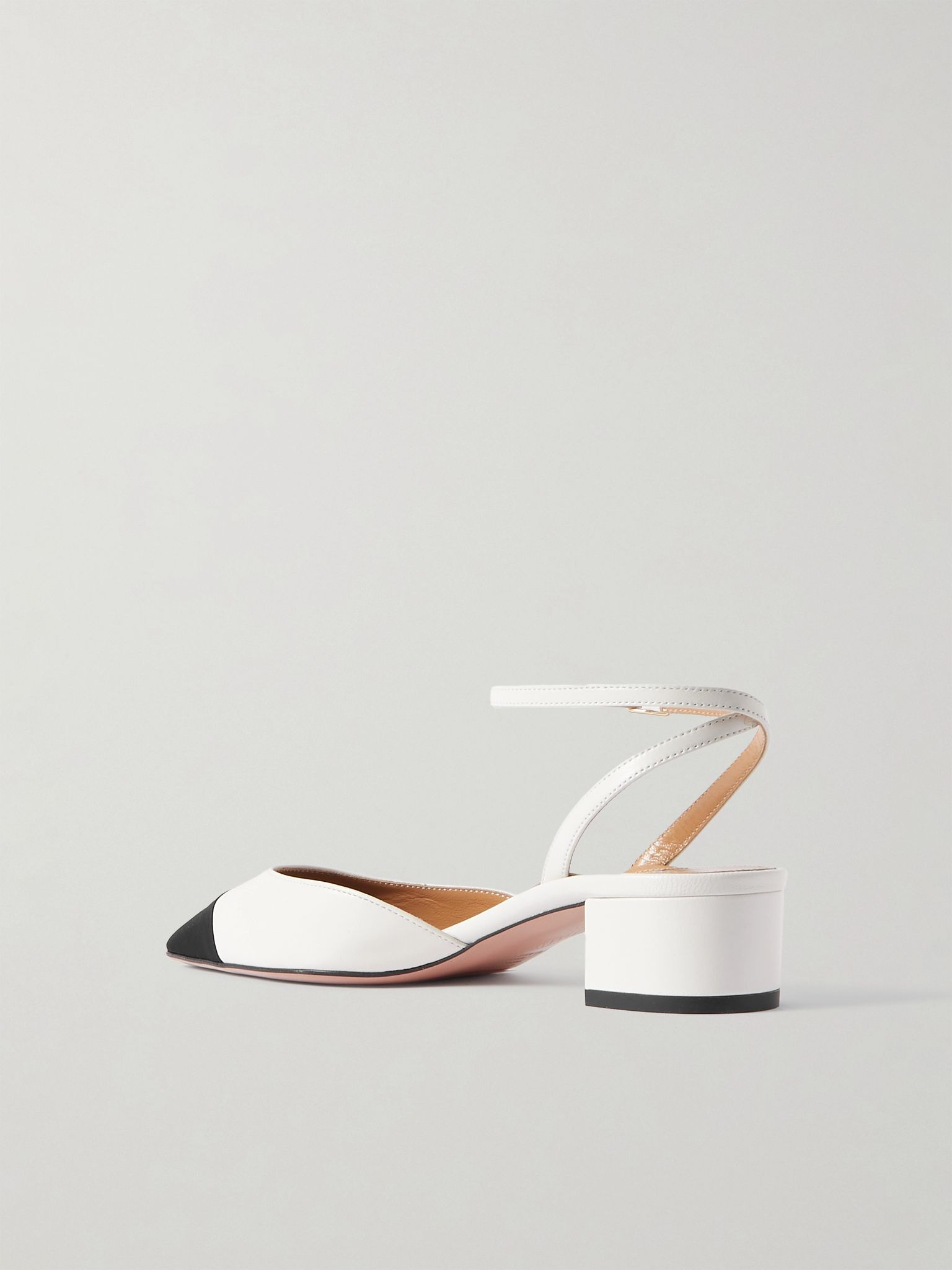 French Flirt 35 grosgrain-trimmed leather Mary Jane pumps White - 3